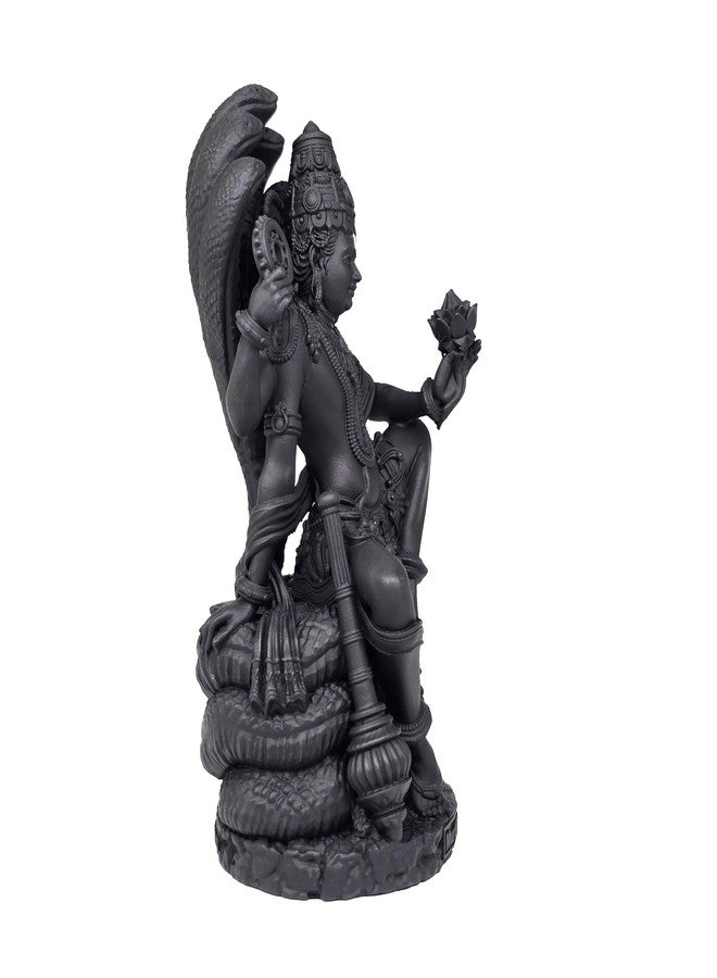 MurtiHome Vishnu Murti مع Sheshnaag، ارتفاع 10.16 سم، أسود، طباعة ثلاثية الأبعاد، راتنج للأشعة فوق البنفسجية، تمثال ديني هندوسي للورد شري هاري ماهافيشنو نارايان - Image 3